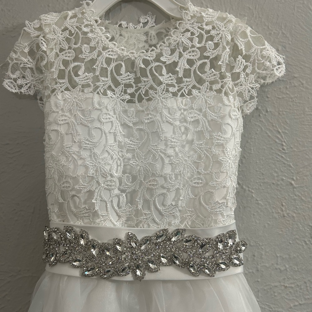 Elegant White Lace Kids Flower Girl Dress By Bridess
